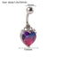 Heart Shape Zircon Inlay Stainless Steel Belly Ring with Rainbow Zircon Stones