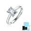 Ig Style Square Sterling Silver Moissanite Ring