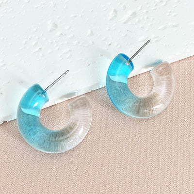 1 Pair Colorful C Shape Acrylic Earrings