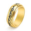 Hip-Hop Retro Color Block 18K Gold Plated Stainless Steel Men's Spinner Ring