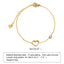 Minimalist Titanium Steel Bracelet with Rhinestones and Celestial Charms - 18K Gold Plated Women's Fashion Accessory