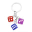 Dice Shaped Resin Keychain Accessory