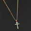 Simple Classic Cross Gold Plated Layered Necklace with Pearl Pendant