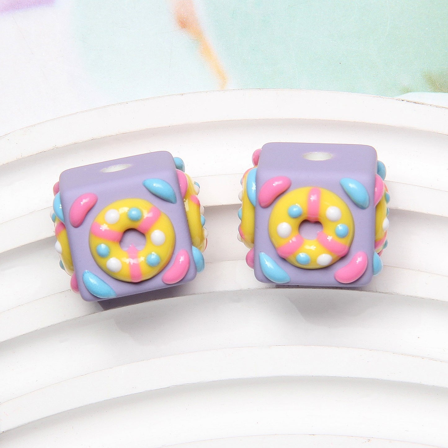 Acrylic Color Block Beads for DIY Jewelry and Accessories