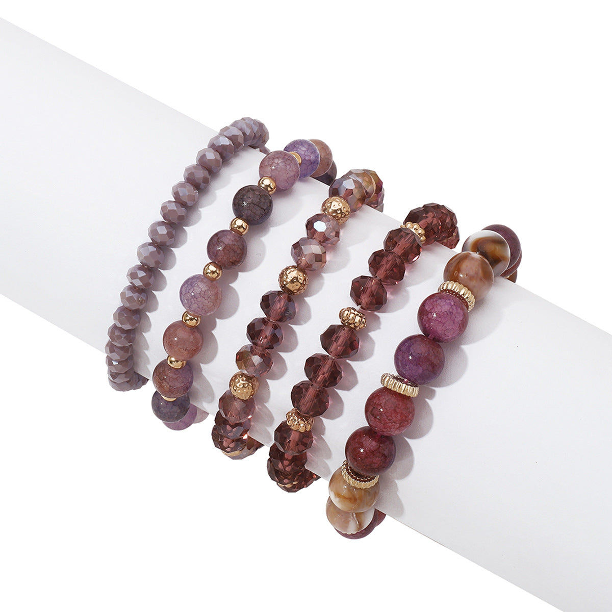 IG Style Bohemian Geometric Crystal Beaded Layered Bracelets