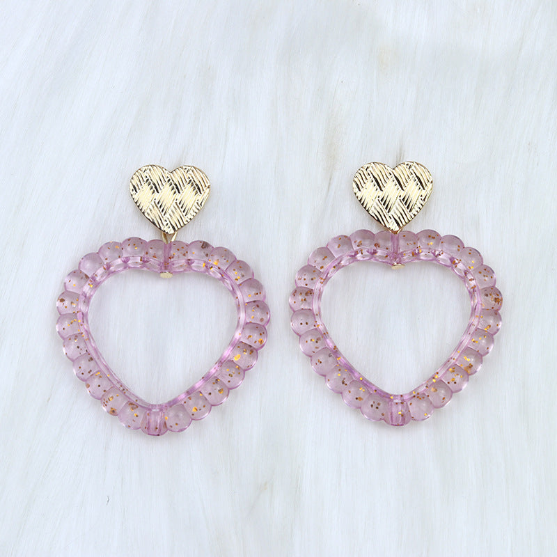 Simple Heart Shape Acrylic Drop Earrings