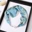 Women's Elegant Silk Print Scarf with Magnetic Letter Design