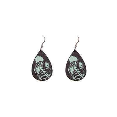 Gothic Butterfly Skull & Halloween Pumpkin Ghost Drop Earrings