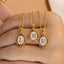 Simple Style Initial Letter Oval Pendant Necklace in Stainless Steel with Gold Plating