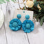 Exaggerated Bohemian Raffia Flower Patchwork Women's Drop Earrings