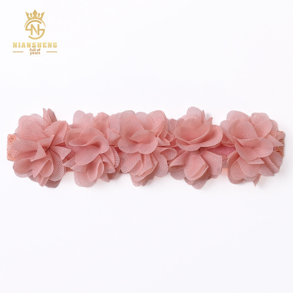 Floral Handmade Hair Clip and Baby Headband Set - High-Quality Newborn and Children's Hair Accessories