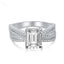 Elegant Square Sterling Silver Plating Inlay Zircon Rings 1 Piece