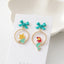 Fashion Cartoon Enamel Butterfly Bow Drop Earrings