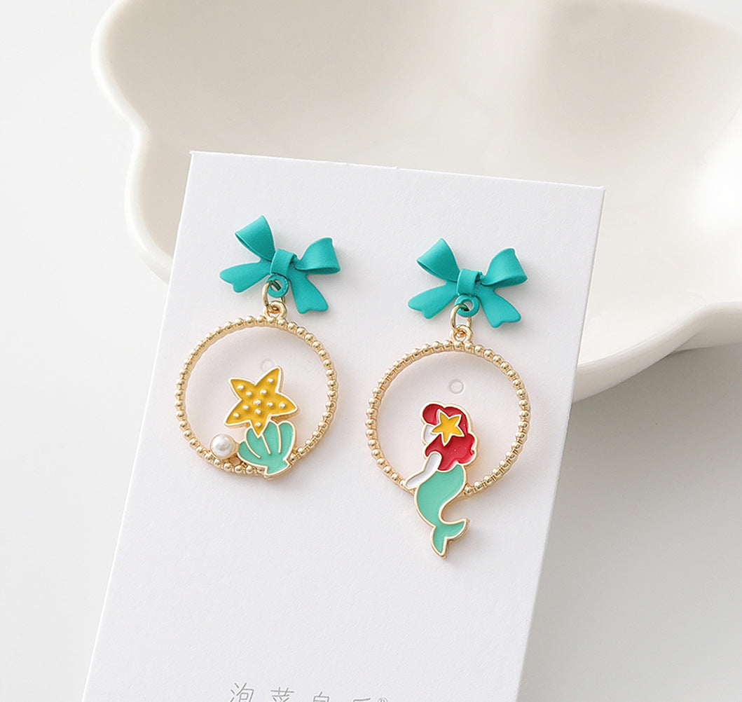 Fashion Cartoon Alloy Enamel Stoving Varnish Drop Earrings