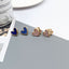 Elegant Blue Heart Enamel Alloy Ear Clips and Studs