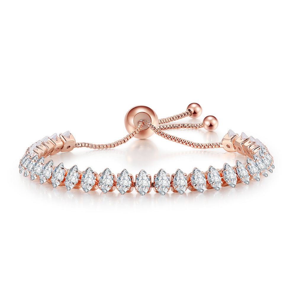 Fashion Marquise Crystal Adjustable Tennis Bracelet