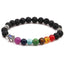 Fashion Multicolor Lava Stone & White Agate Beaded Bracelets