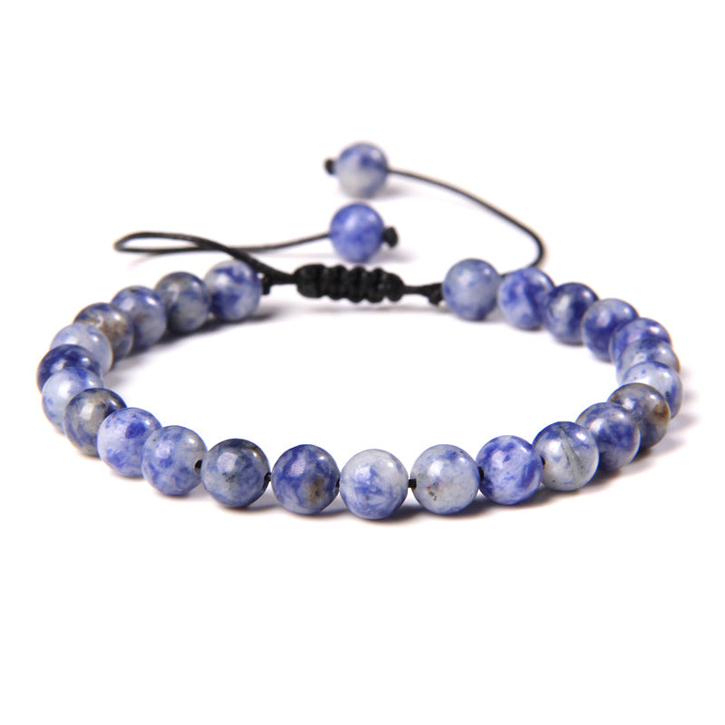 Ethnic Natural Stone Agate Beaded Adjustable Yoga Bracelet