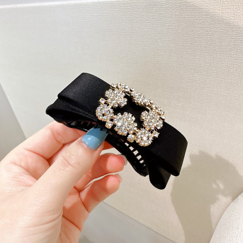 Dongdaemun Rhinestone Bow Hair Clip Ponytail Accessory