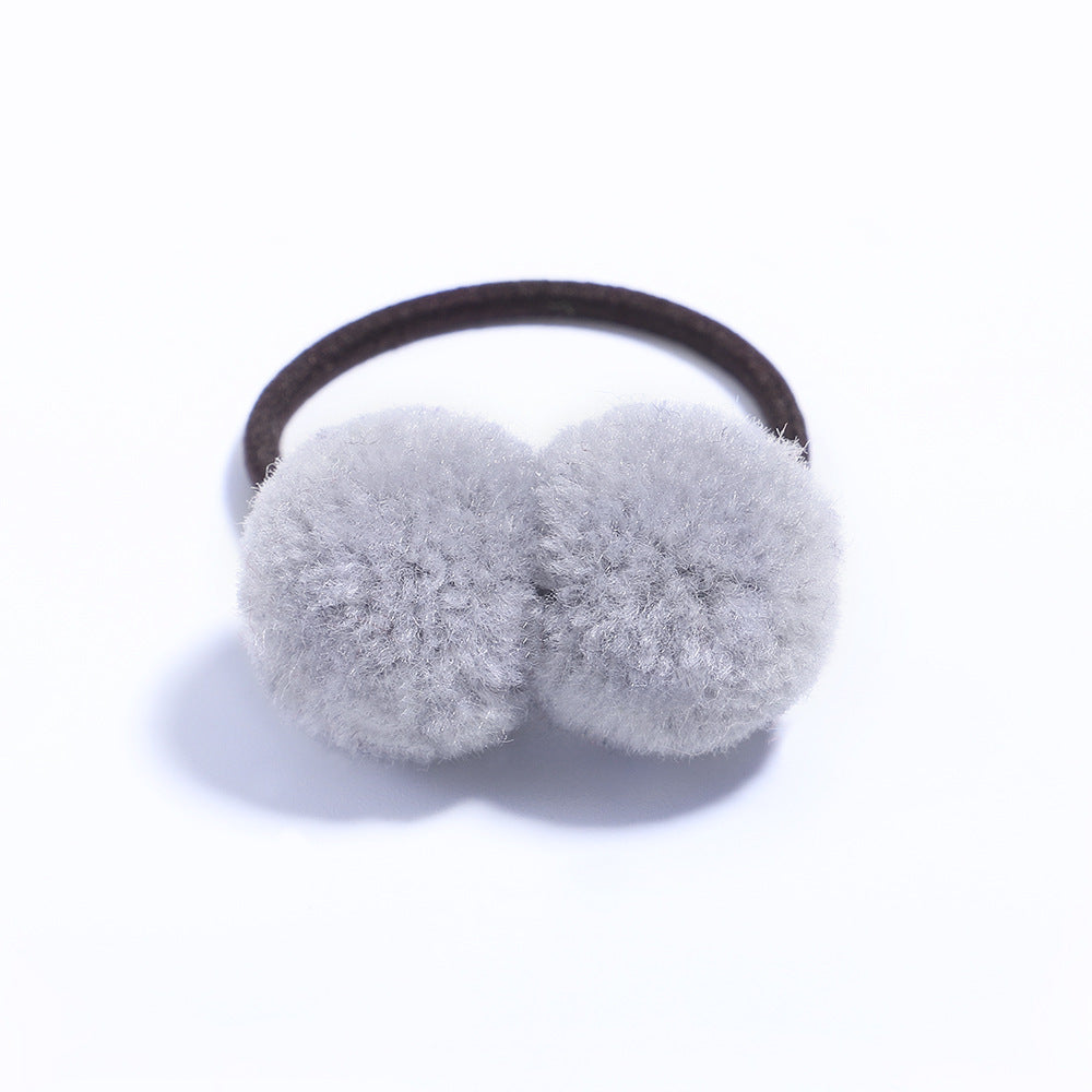 Fashion Simple Hair Ring Rubber Band with Cute Pom Pom for Kids