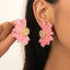 Elegant Vintage Flower Enamel Alloy Stud Earrings for Women