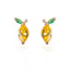 Fashion Fruit Zirconia Copper Earrings - 18k Gold Plated Studs for Women