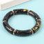 Retro Acrylic Color Block Beaded Women's Bangle Bracelet