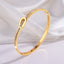 Elegant 18K Gold Plated Stainless Steel Bangle and Titanium Steel Diamond Bracelet Set