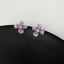 1 Pair Elegant Gradient Purple Crystal Square Design Ear Cuffs and Studs