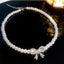 Elegant Korean Butterfly Rhinestone Pearl Choker Necklace