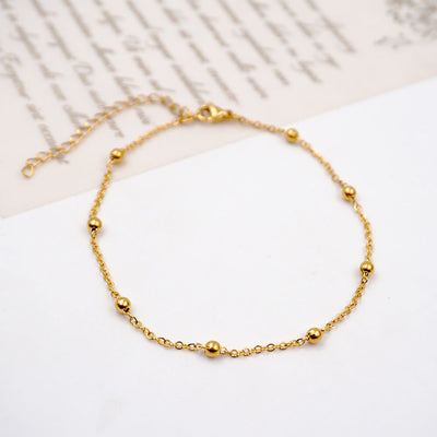 IG Style Heart Shape Gold Plated Stainless Steel Double Layer Women's Anklet