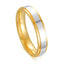 Ladies' Geometric Stainless Steel Couple Rings - Gold Plated Finish