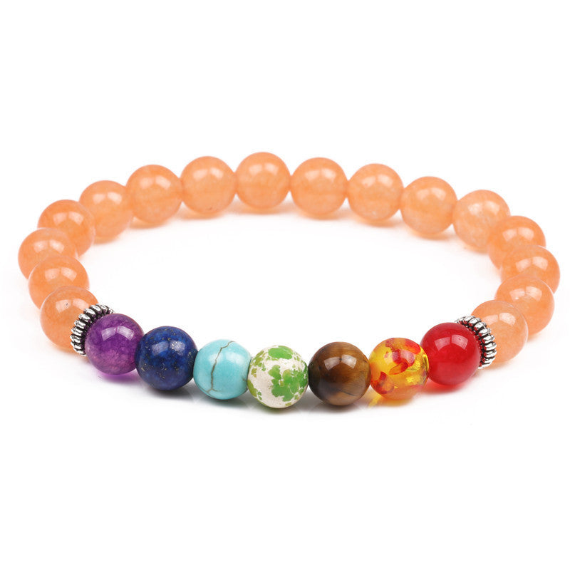 Fashion Multicolor Lava Stone & White Agate Beaded Bracelets