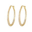 1 Pair 18k Gold Plated Zircon Inlay Hoop Earrings