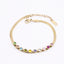 Simple Geometric Zircon Inlay Titanium Steel Bracelet with Gold Plated Snake Chain Design