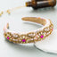 Baroque Floral Embroidered Glass Beaded Wide Hairband