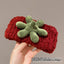 Cute Sweet Fruit Plush Hair Band Set - Red Strawberry Tomato Leaf Design