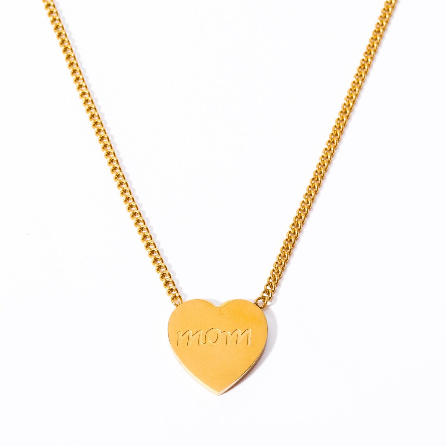 Vintage Style Commute Number Heart Shape Stainless Steel Plating 18K Gold Plated Pendant Necklace