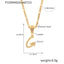 18K Gold Plated Titanium Steel Cursive Letter Pendant Necklace with Zircon Accents