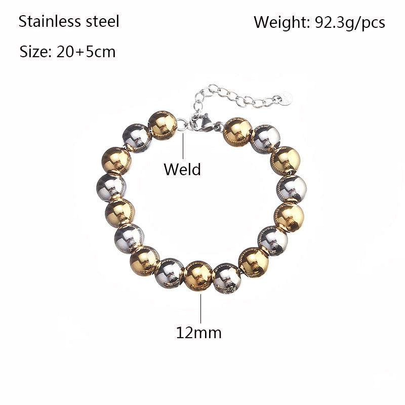 Modern Stainless Steel Beaded Bracelets for Men and Women