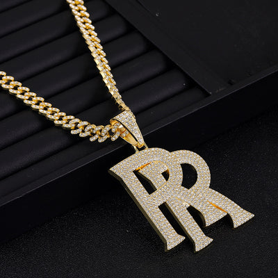 Hip-Hop Letter Rhinestones Alloy Zinc Alloy Wholesale Charms Pendant Necklace Necklace