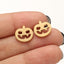 1 Pair IG Style Cool Style Pumpkin Skull Ghost Plating Hollow Out Stainless Steel Ear Studs