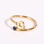 Simple Constellation Symbol Gold Plated Zircon Open Ring Set