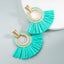 Bohemian Ethnic Fan-shaped Raffia Fringe Earrings