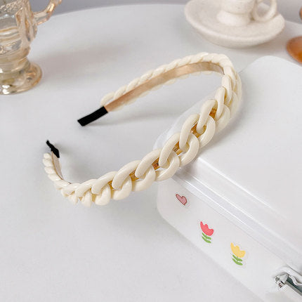 Candy Color Chain Headband Resin Hair Accessories for Women