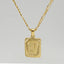 Fashion Letter Rectangle Titanium Steel Pendant Necklace Gold Plated Stainless Steel Necklaces