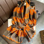 Women's Retro Printed Satin Silk Scarf Shawl Wrap