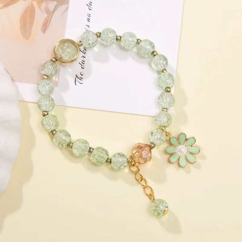 Sweet Daisy Crystal Beaded Women's Bracelet