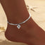 Beach Style Cross Heart Pendant Copper Anklet