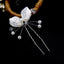 Women's Classic Leaf Pearl Hairpin - Gold U-Shaped Hair Fork with Crystal Accents